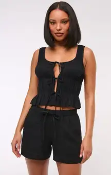 Abercrombie and Fitch Black Linen Shorts 