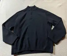 Bogner Womens Navy Blue Virgin Wool Blend Ski Quarter Zip Sweater Medium EUC