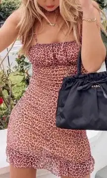 Tiger Mist Mona Leopard Print‎ Mini Dress Size Small