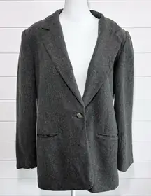 Requirements‎ Pure Wool Gray Blazer Jacket Size 10