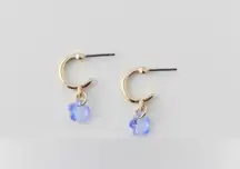 Urban Outfitters Elegant Gold and Blue Earrings