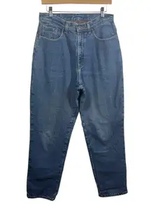 L.L.Bean Jeans Women 12R Blue Red and Green Thermal Lined Plaid Cotton Minimal