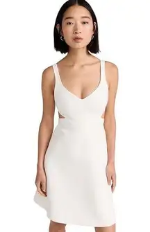 Milly  White Sleeveless V-Neck Cut Out A-Line Mini Dress Size 2