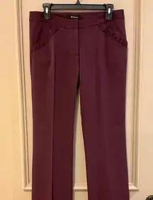 Ulla Johnson Burgundy Wool Dress Pants Size 6 Made in NYC