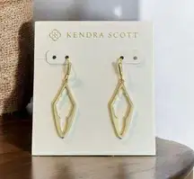 New! Kendra Scott Elongated Abbie Open Frame Earrings in Gold