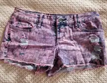 size 3 pink distressed  shorts