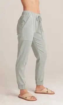 Bella Dahl Womens Elastic Waist Drawstring Cropped Jogger Pants Aqua Large NWT‎