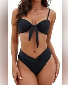 Blooming Jelly High Waisted Bikini Sets Two Piece swimsuit sz L (one strap)