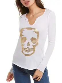 NWT Zadig & Voltaire | Tunisian ML Foil Skull Shirt, Size M