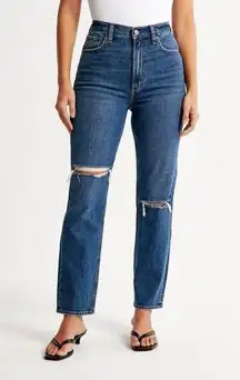 Abercrombie & Fitch Curve Love Ultra HR Ankle Straight Jeans Size 27 / 4R