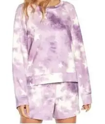 WILDFOX Purple Tie Dye Sweatshirt + Short Lounge Set Size: XL - NEW