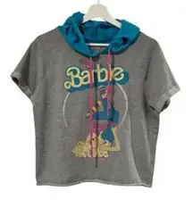 Barbie Hoodie  80's Doll Graphic Top Short Sleeve Size S