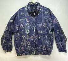 EVR Bomber Jacket Womens Large Vintage Lightweight Silk Retro‎ track jacket