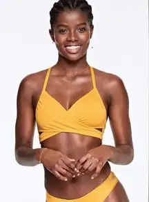 Victoria Secret Pink ultimate wrap gym swim sport bra small banana