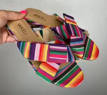Van Eli Multicolor Stripe Fabric Sandals Slides Women's Size 6M
