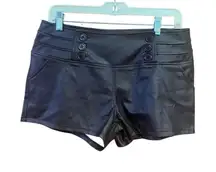 Women's Casual Faux Leather Shorts  Brown Sz L NWT