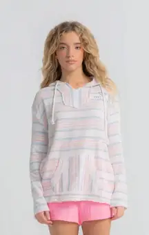 Surf Style Stripe Terry Knit Baja Hoodie