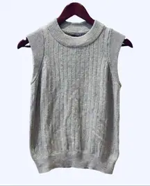 Retro Grandpa Sweater Who What Wear Grey Vest Ribbed M
