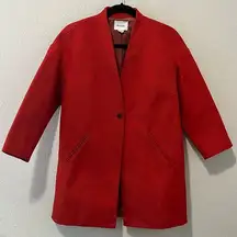 STEVEN ALAN Red Cocoon Tour Coat, Size 0