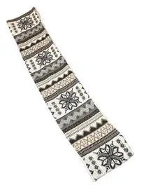 Muk Luks Infinity Loop Scarf Snowflake Tan Khaki Gray Cream Reversible Nordic