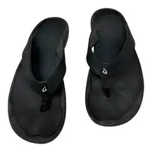 OluKai Ohana Black and White Flip Flop Size 10