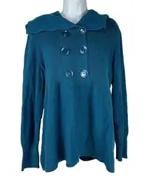 Chadwicks Women's Blue Cowl Neck Long Sleeved Sweater Size L