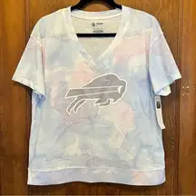 NFL NWT  Buffalo Bills V Neck T-Shirt Tie Die Medium