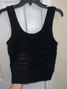 Black crochet top #crochet #blacktop  crochet, black, knotted, fitted, sleeveless, boho, summer, textured, handmade, festival