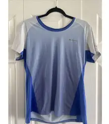 Columbia Women's XL Blue Short Sleeve Short Sleeve Performance Omni Shade Gym