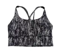 Lululemon Energy Longline Sports Bra Lino Slide Alpine White Black Gray Womens 6