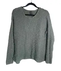 Me To We Women's Green Cable‎ Knit Pullover Chenille Sweater Large