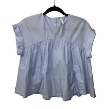 Zara Trafaluc Blue Babydoll Blouse - Size XS