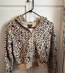 x Pacsun cheetah zip up jacket hoodie sweatshirt.