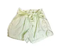 Abercrombie & Fitch Women's Small Linen Paperbag Shorts Mint Green 3 inch inseam