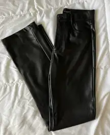 Faux Leather Straight Leg Pants