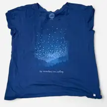 Life is Good Blue The Mountains are Calling Star Gazing graphic tee
