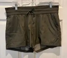 The North Face Aphrodite Motion Womens Hiking Shorts‎ Green Drawstring Large