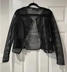 RD Style Black Mesh Moto Jacket Full‎ Zip S/P Small Motorcycle Biker