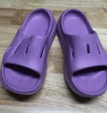 Hoka One One ORA Recovery Slide 3 Sandals 6 Violet Bloom Rubber Slip-On