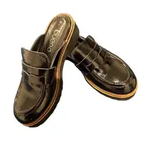 Bueno Black Patent Amber‎ Women's Open Back Clog Slip-On US 7