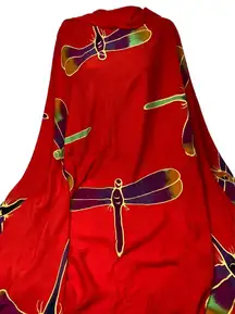 Pareos or Sarong‎ from Pareos Etc in Mexico Red Dragonfly Print Wrap 65”x46”