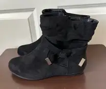 Torrid Women Black Velvet Ankle Bootie Bow Accent Extra Wide Width Size 8