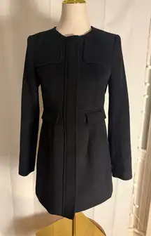 LOFT Black Tailored Wool Blend Coat Jacket XS