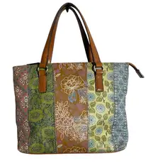 Fossil Vintage Purse Patchwork mixed print leather shoulder bag