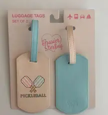 Pickleball nwt Luggage Tags - Cream and Blue Set by Frasier Sterling