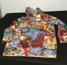 Le Mieux‎ Studio Patchwork Zip Up Hoodie Jacket Abstract Colorful NWT size S