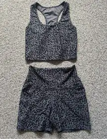 Leopard Print Sports Tank and Shorts Set