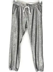 David Lerner Sequin Lounge Joggers Silver S