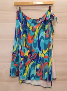 {M} Trina Turk Sarong Swim Cover Up Multiple Ways To Wear Bright Multicolored