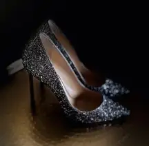 Jimmy Choo Navy/Silver Romy 100